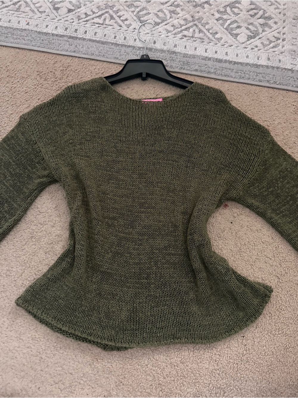 Edikted Olive Green Crewneck Knit Sweater